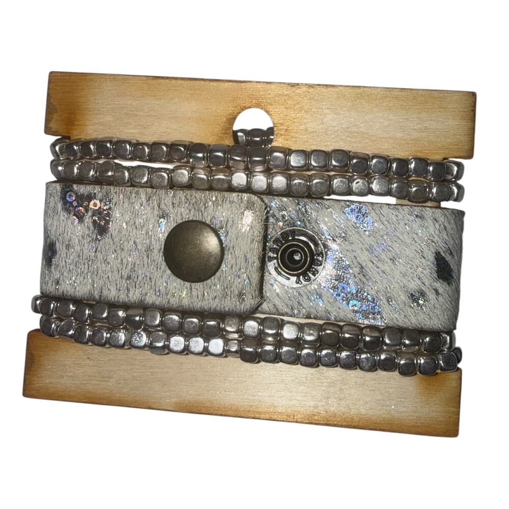 Jaded Gypsy White Hair Bracelet Set New Upcycled - Picture 2 of 2